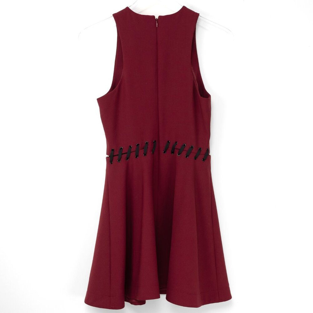 Elizabeth & James Carter Dress Fit & Flare Sleeveless Skater Maroon Wine Mini 4 - Picture 2 of 6